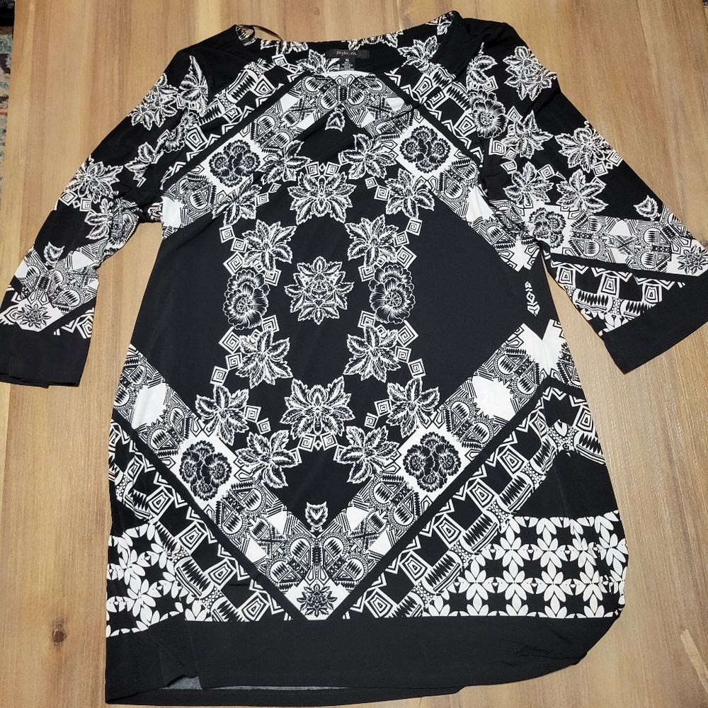 Style & Co dress size XL black white